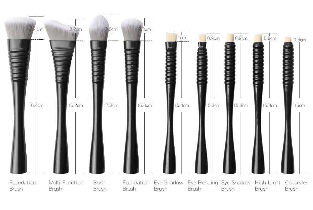 9 PCS Small Waist Design Makeup Brushes Sets 4