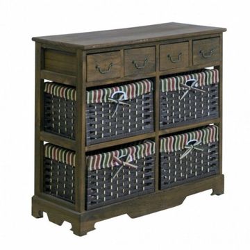 Modern Home Cabinet Storage Unit Furniture Kitchen Drawers Brown Wooden Chest