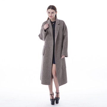 Double-sided medium-length cashmere overcoat