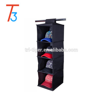 Hanging clothes closet/cloth storage organizer with 4 shelves