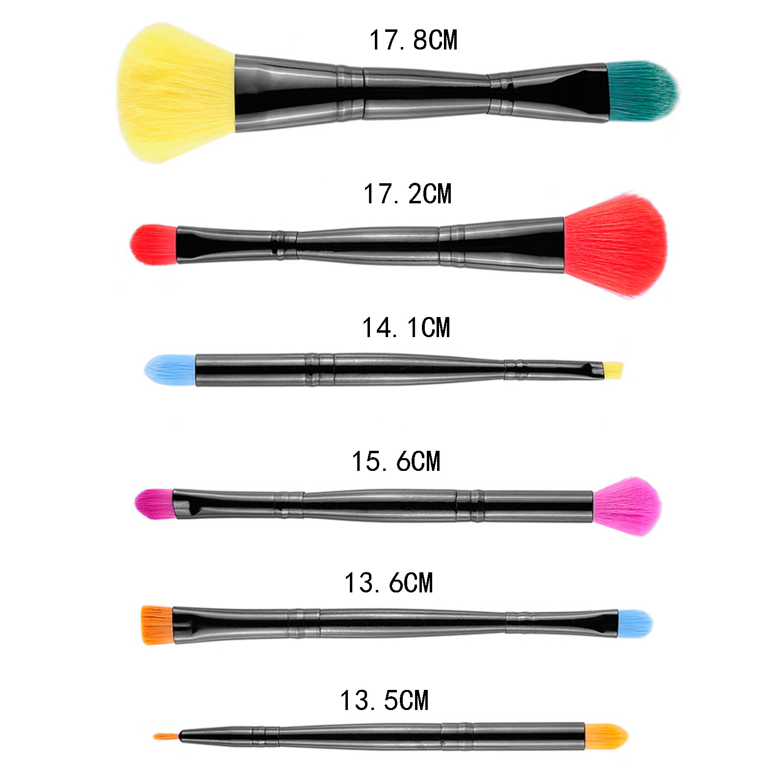 Double head makeup brushes set
