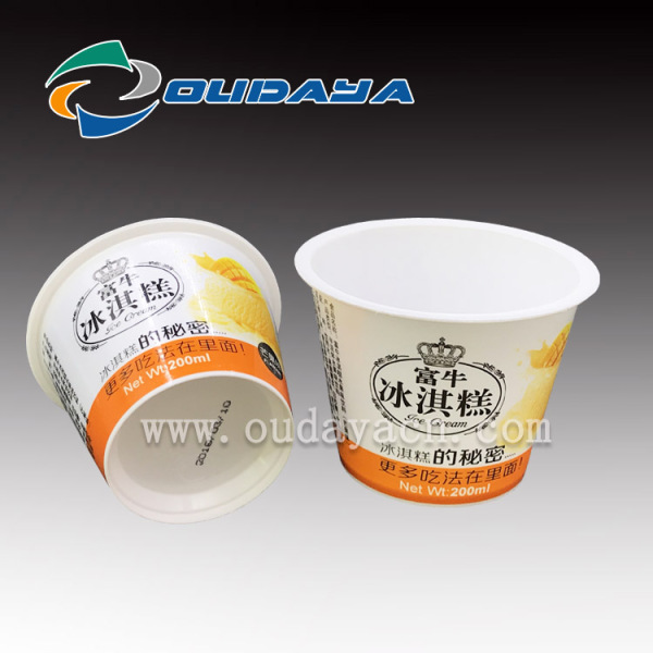 plastic Packaging IML yogurt Cup  with lid