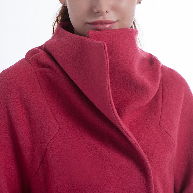 Long Rose Red Cashmere Overcoat 