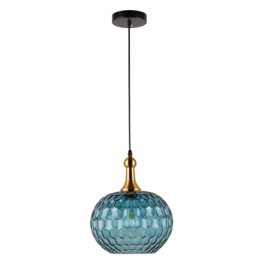 Glass modern pendant light with blue color