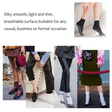 Kordear Women Cotton Sole Silky Nylon Sock