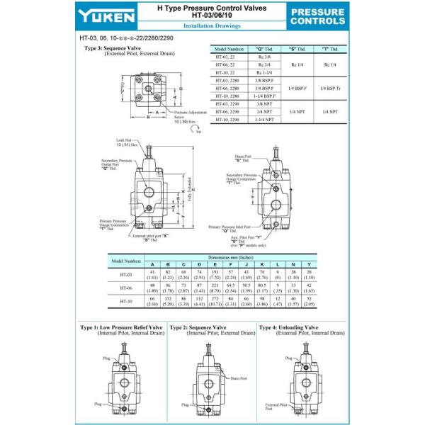 Yuken Series HCG-03/06/10 Hydraulic Pressure Control Valve