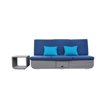 Sun Lounger 4-Position Adjustable Back Rests Sofa