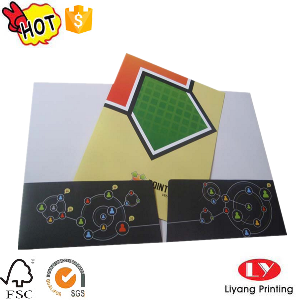 Office paper file folder with pocket printing