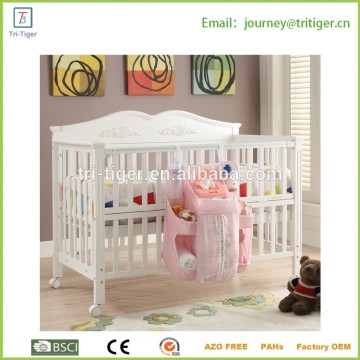 Human design nursery diaper change organizer, hanging crib diaper organizer