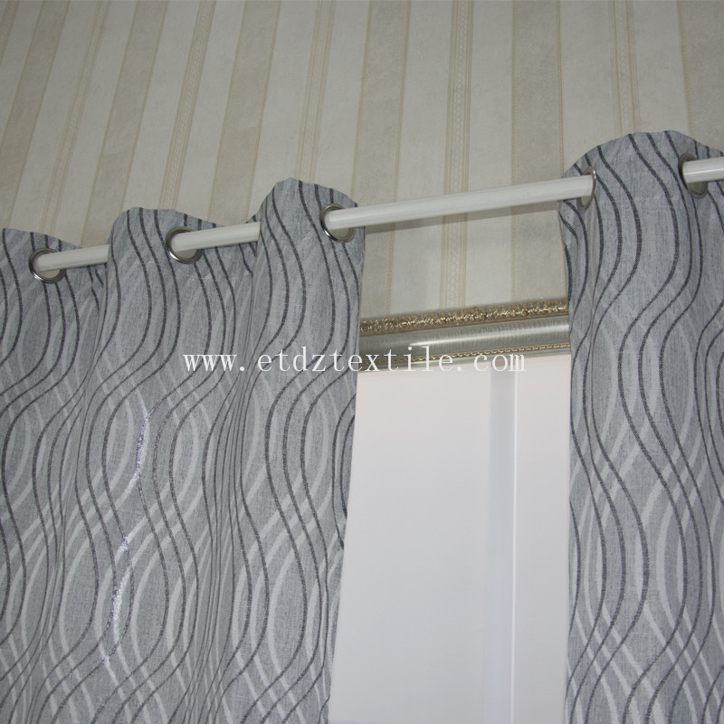 6014 Grey Color Linen Touching 100% Polyester Slub Piece Dyed Window Curtain Fabric