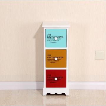 Colorful design 4 drawers wooden storage cabinet
