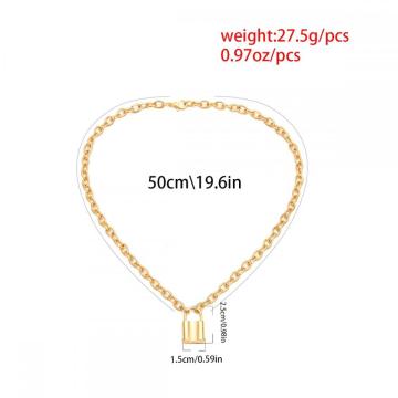 Y Necklace Lock Pendant Simple Cute Necklaces Long Multilayer Chain Fashion Jewelry Women Girls Gift for Her