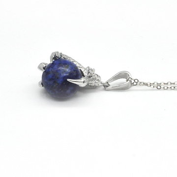 China Supplier Fashion Jewelry Lapis Lazuli Sphere Dragon Ball Claw Pendant