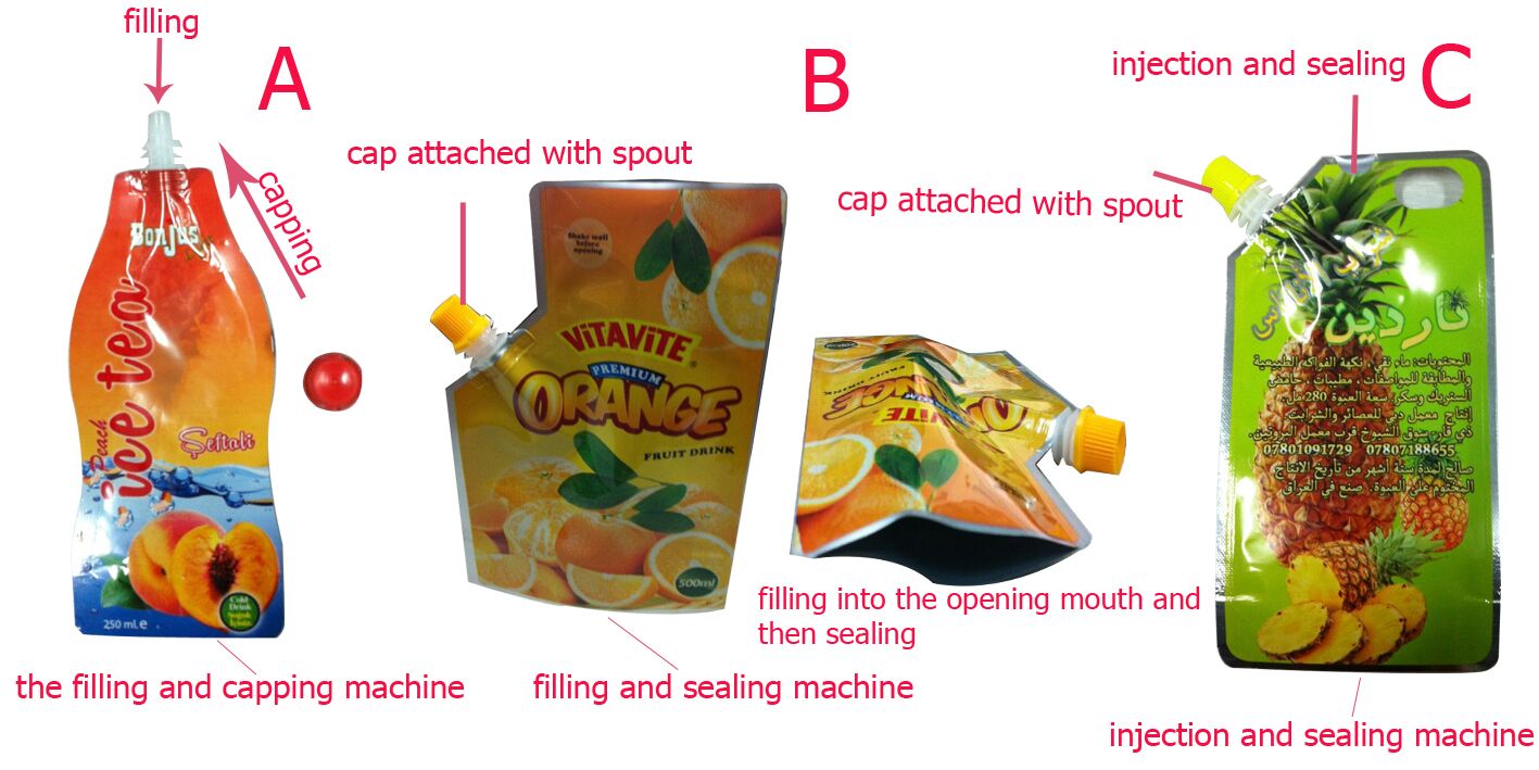 Liquid juice plastic printing packaging bag 