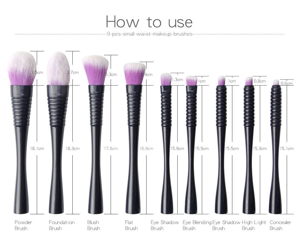 9 PCS Makeup Brushes Set 5