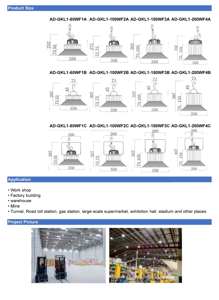 400w led high bay light