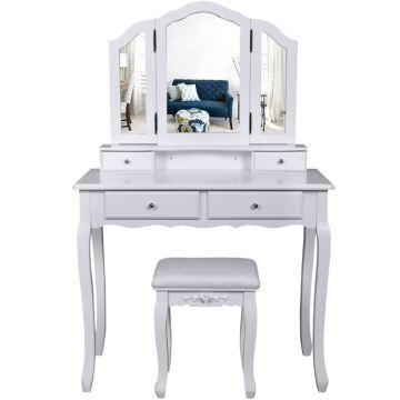 Factory white color wooden dressing table designs