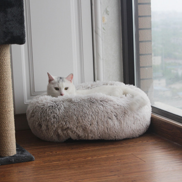 Luxury Velvet Fur Donut Cat and Dog Bed