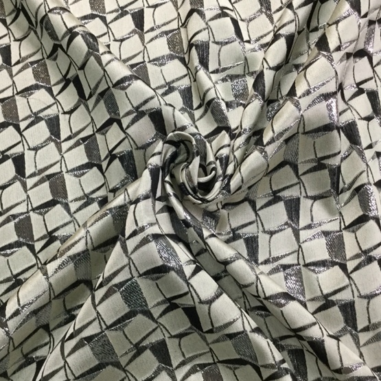 Vantage Gray Black Jacquard Brocade Fabric