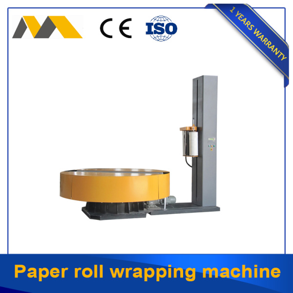 Round roll type wrapping machine with stretch film