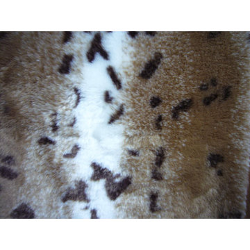 Three-Color Jacquard Fabric Faux Fur