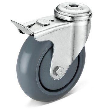 12 Series PU Hole Movable Double Brake Casters