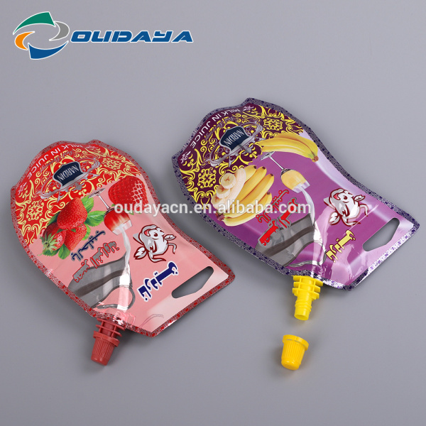 Flexible Plastic Customized Printing Shaped Juice Pouch