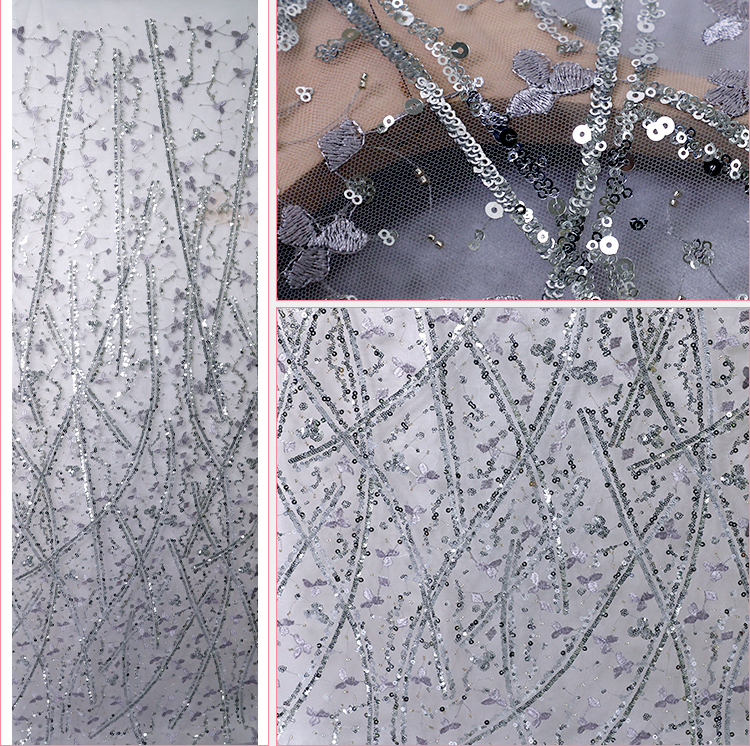 high-quality beaded lace fabric