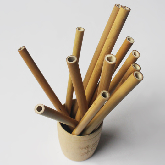 Customized Logo Bamboo Straw With Brush
