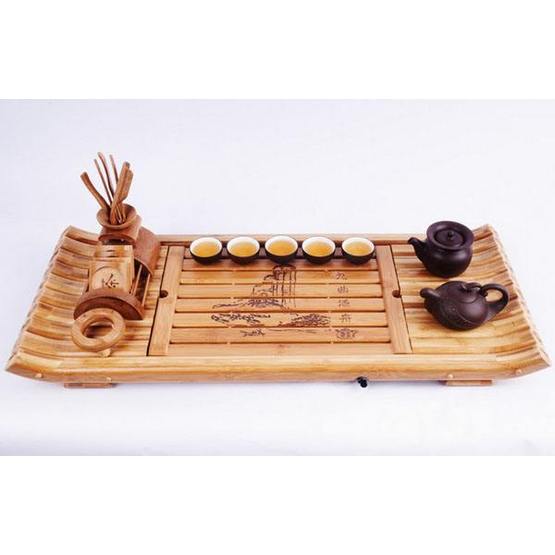 Delicate bamboo tea tray
