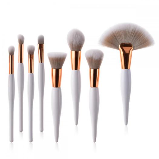 Private label White gold professional Oval makeup brushes