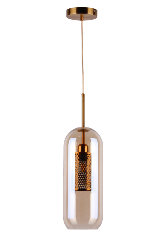 Modern Amber Color Glass Lamp