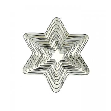 10Piece Stainless Steel hexagram Star cookie cutter set