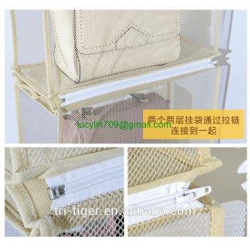 4 pockets detachable hanging handbag organizer clear purse storage bag