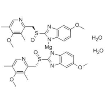 Magnesium,bis[6-methoxy-2-[(S)-[(4-methoxy-3,5-dimethyl-2-pyridinyl)methyl]sulfinyl-kO]-1H-benzimidazolato-kN3]-, hydrate (1:2),( 57251209,T-4)- CAS 217087-10-0