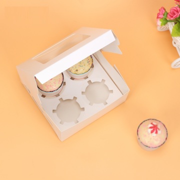 Paper cupcake bouquet box for 4pcs