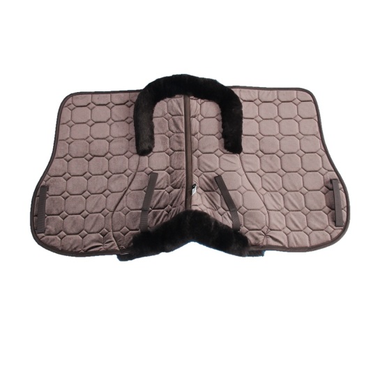 New Lambskin saddle pad with velvet in brown