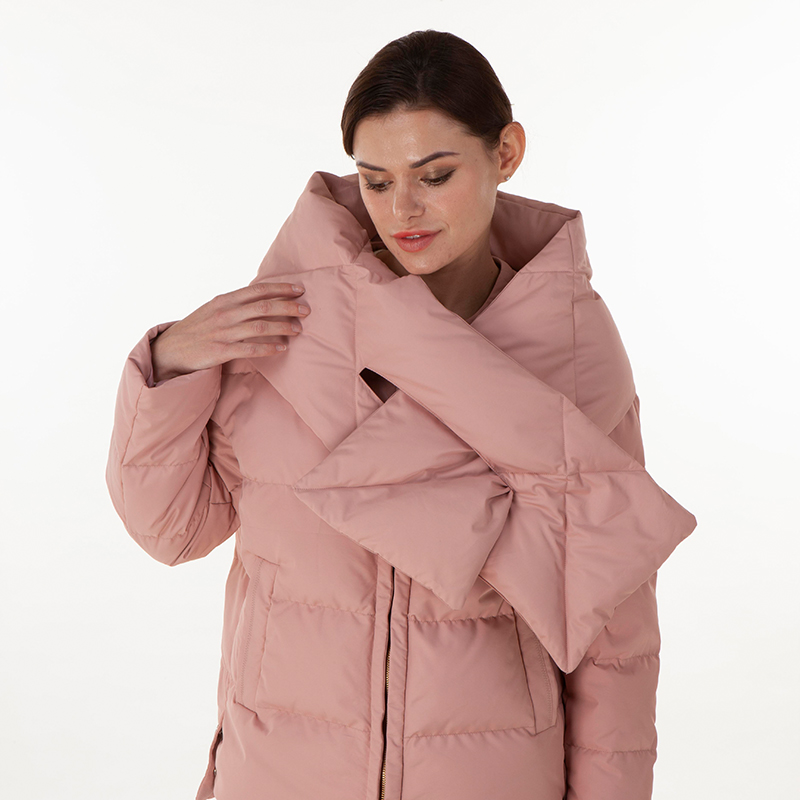 Down jacket with down collar