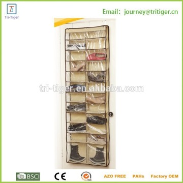 24 Clear PVC pockets over the door hanging shoe organizer