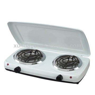 2 Burner Portable Electric Hotplate with Cover