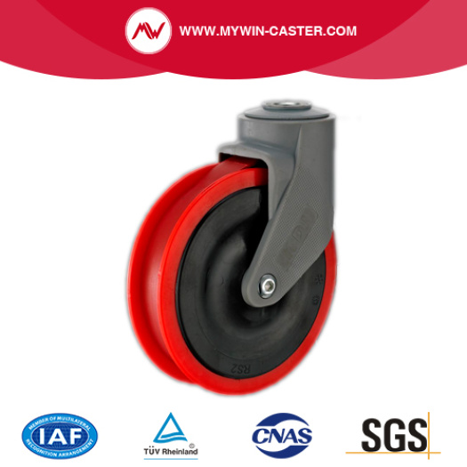 Hollow Swivel Red TPR Supermarket Caster