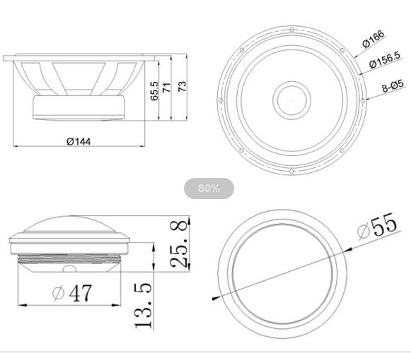 Aluminum Frame 6 5 Inch Car Speaker