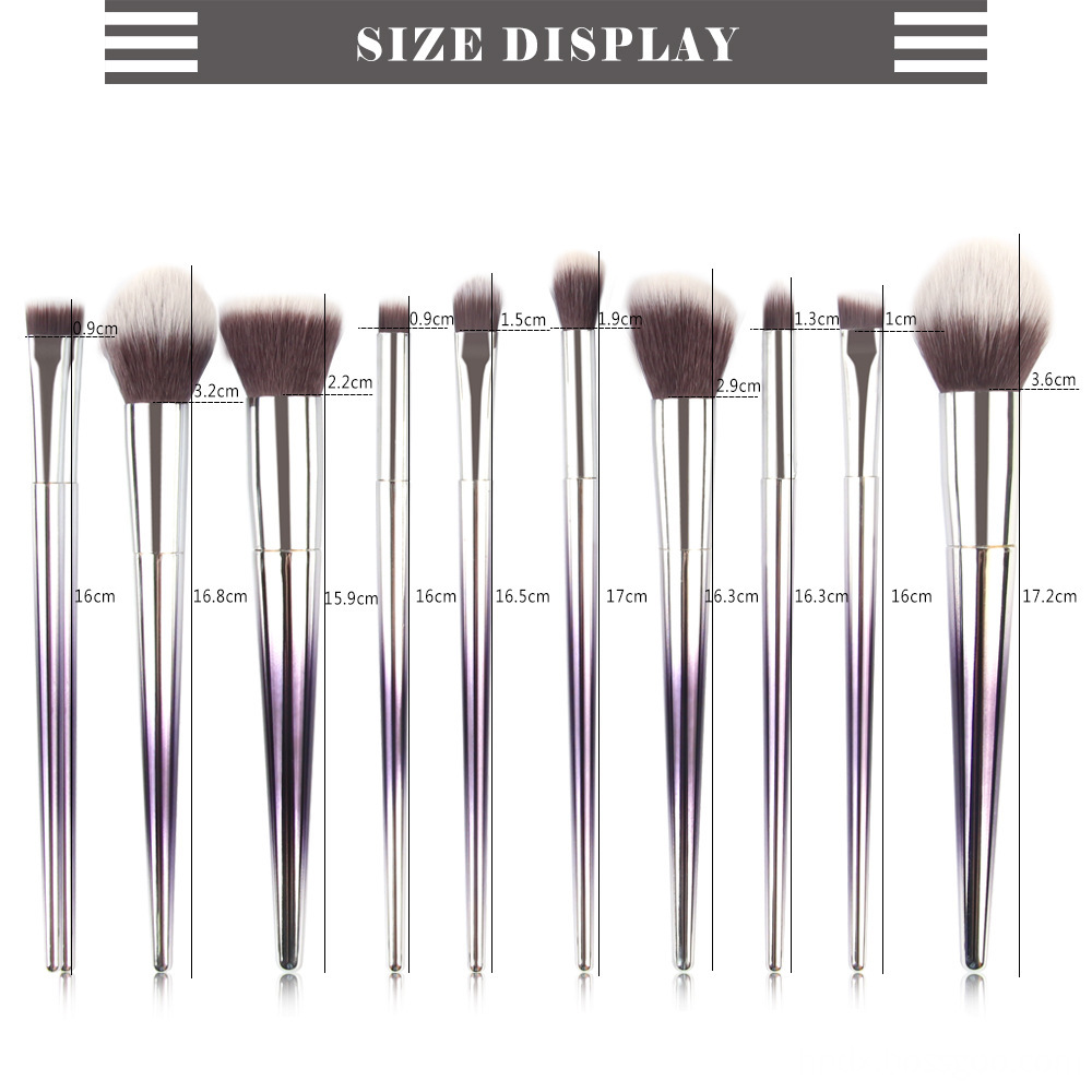 10 Pcs Graduated Color Makeup Brushes  10