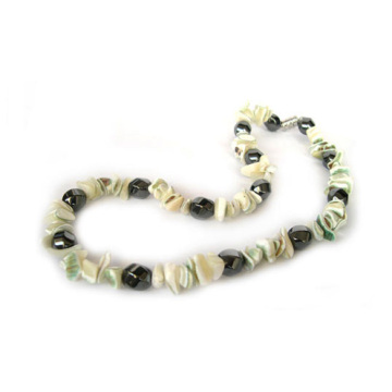 Hematite Pearl-Shell necklace