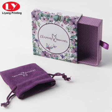 Purple paper necklace gift box