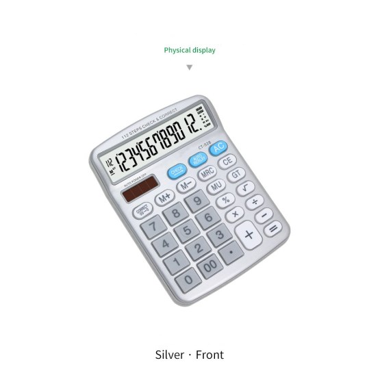 12 digits big display Metal faceplate calculator