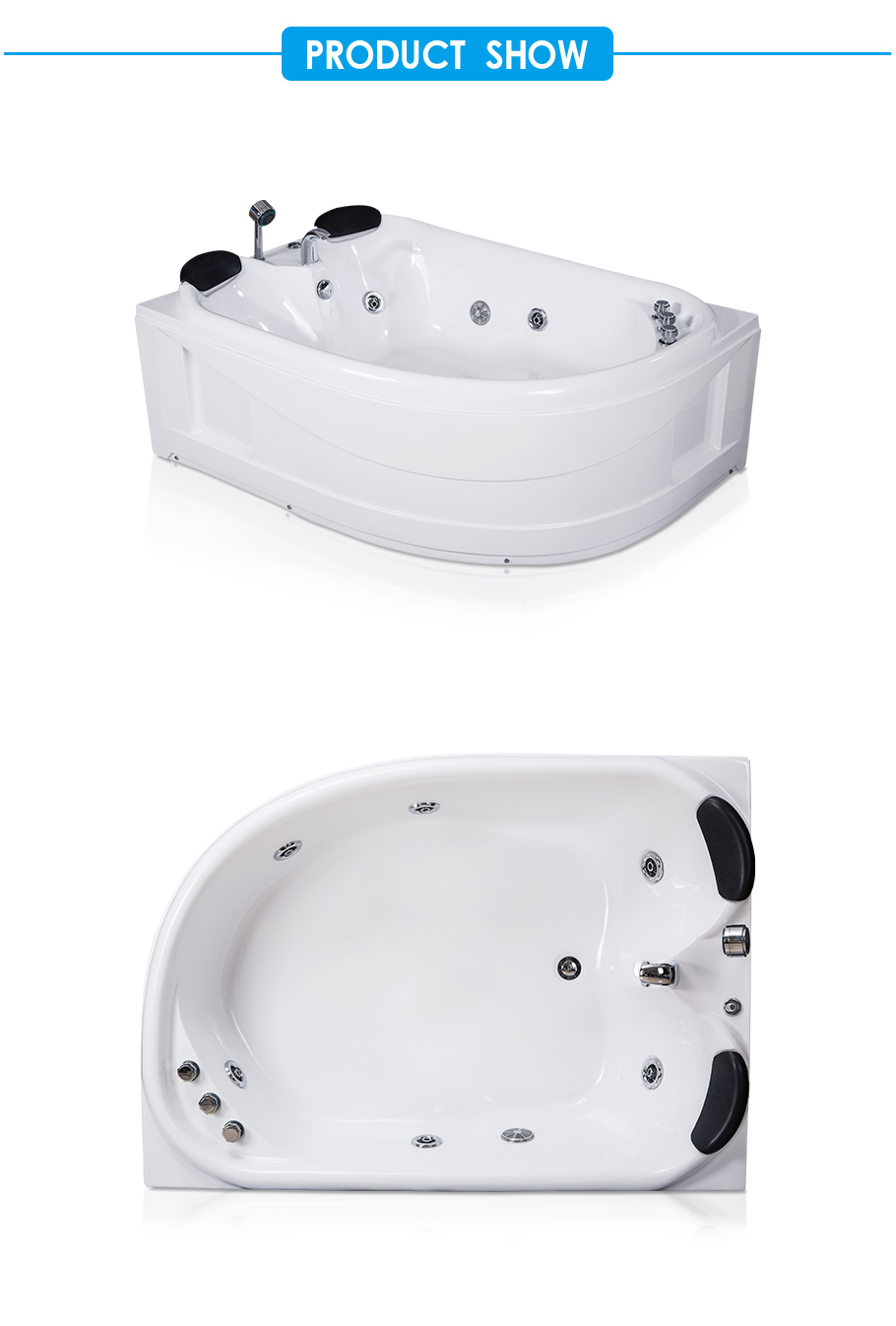 Cocoon Acrylic Whirlpool Corner Tub in White