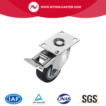 Plate Swivel PU Caster With Brake