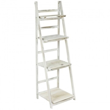 cheap 4 tier whitewash ladder rack display folding stand shelf for home storage