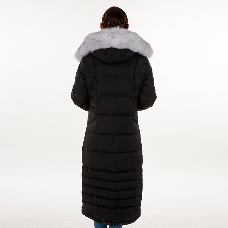 Down jacket black with hat
